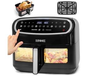 Duronic Air Fryer with XL Drawer AF14 BK, Family Sized Multi Cooker with Visual Window, 1x10L Large Drawer for Roast Potatoes, Chips, Chicken, Pastries, Cakes & Bakes