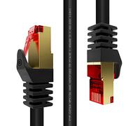 Duronic Black 50m CAT6 FTP Professional Gold Headed Shielded Network Cable High Speed 500MHz Premium Quality Cat6 / Patch/Ethernet/Modem/Router/LAN