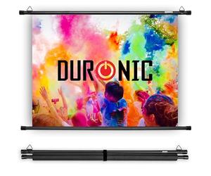 Duronic BPS60/43 Simple Bar Wall Mountable HD Projection Screen for | School | Theatre | Cinema | Home Projector Screen - 60” -4:3 Matte White Screen (Size: 122 X 91cm)