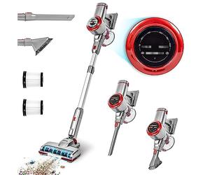 Duronic Cordless Vacuum Cleaner VC24 Rechargeable Upright Handheld Stick Cleaners, Bagless Powerful Hand Held Hoover for Floor, Pet hair, Carpet, Cars, Stairs, Lightweight
