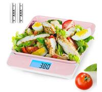 Duronic Digital Kitchen Scales KS100 PK Electronic Kitchen Scale with Bowl Measuring Weighing Scale Pink Baking Scale for Cooking Baking Mail Pet Food Measurement Baker Weight Scale, Tare LCD Display