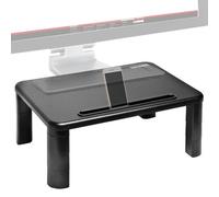 Duronic Dm055 Monitor Stand Riser 40X28Cm, Laptop And Screen Stand For Desktop, 10Kg Capacity, Mdf Wood - Black