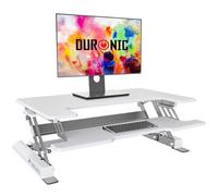 Duronic Dm05D1 We Sit-Stand Desk Workstation, Desk Convertor, Manually Height Adjustable 16.5-41.5Cm, 92X56Cm Platform - White