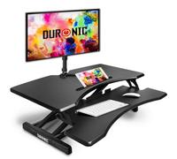 Duronic Dm05D17 Sit-Stand Desk Workstation, Desk Convertor, Manually Height Adjustable 12-49Cm, 82X45Cm Platform - Black