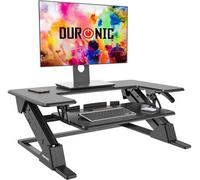 Duronic Dm05D21 Sit-Stand Desk Workstation, Desk Convertor, Manually Height Adjustable 13-49Cm, 90X52Cm Platform - Black