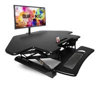 Duronic Sit Stand Desk Top Converter DM05D5 Adjustable Standing Sitting Riser Workstation Desks for Office Table, Home, PC, Laptops, Computer, Monitor