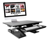 Duronic Dm05D6 Sit-Stand Desk Workstation, Desk Convertor, Manually Height Adjustable 13-45Cm, 80X62Cm Platform - Black
