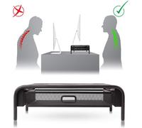 Duronic Dm072 Monitor Stand Riser With Drawer, Laptop And Screen Platform For Tv Or Pc Screen, 10Kg Capacity 33X26Cm -Black