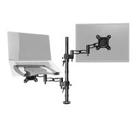 Duronic Monitor Arm Stand Laptop Desk Mount DM35L1X1 | for single 13-27 Inch LCD LED PC TV Screen and Laptop | Dual Arms | VESA 75 100 Bracket Tilt | Swivel | Rotate