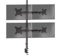 Duronic Dmt154 4-Screen Extra Tall Monitor Arm With Desk Clamp, 100Cm Pole, Adjustable Height Tilt Swivel Rotation - 13-27