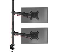 Duronic Dual Monitor Arms DMT252VX2 Height Adjustable PC Monitor Stand with 100cm Pole C Clamp Monitor Risers for 13-27” Screens Desk Mounts with 8kg Capacity and VESA 75/100 for Home Office Work