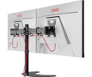 Duronic Dual Monitor Stand DM25D2 Double Monitors Arm Desk Mount for Two 13-27” Twin PC Screens, Height Adjustable Freestanding Monitor Mounts VESA 75 100 Monitor's Riser Office Desk