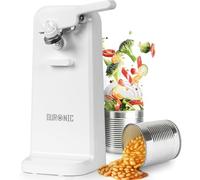 Duronic Electric Can Opener CO40 WE Automatic Tin Openers with Knife Sharpener & Bottle Opener 50W Magnetic Electrical Can Openers One Touch Tin Opener for Arthritis Elderly Seniors White