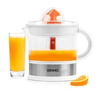 Duronic Electric Citrus Juicer JE407 Lemon Juicer 40W Citrus Press with Adjustable Pulp Filter Fresh Orange Juice Maker Extractor for Lemons, Limes, Grapefruits With 2 Sized Juicing Cones White