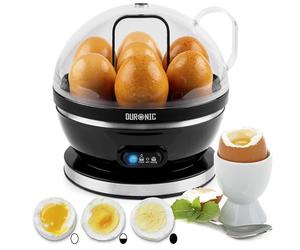 Duronic Electric Egg Boiler EB27 BK Steamer for Eggs 400W Automatic Egg Boiler Electronic Omelette Maker Poacher for 7 Soft, Medium & Hard Boiled Eggs