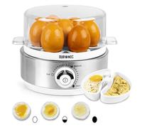 Duronic Electric Egg Boiler EB40 WE Steamer for Eggs 400W Automatic Egg Boiler Electronic Omelette Maker Poacher for 7 Soft, Medium & Hard Boiled Eggs
