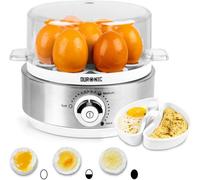 Duronic Electric Egg Boiler EB40 WE Steamer for Eggs 400W Automatic Egg Boiler Electronic Omelette Maker Poacher for 7 Soft, Medium & Hard Boiled Eggs