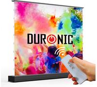 Duronic Electric Floor Projector Screen Epfps120 16:9 Projection Screen Remote Control For Home Theatres School Event Conferences