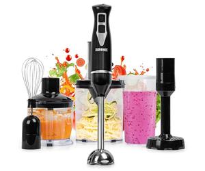 Duronic Electric Hand Blender HB35 BUNDLE 350W Baby Food Maker with Immersion stick Whisk Masher Attachments 0.6L Smoothie Maker with Vegetable Spiralizer & Mini Food Chopper