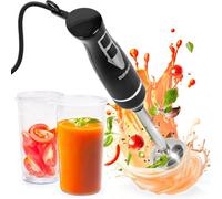 Duronic Electric Hand Blender Hb35C 350W Stainless Steel Immersion Stick Blender With 2X 600Ml Beakers For Baby Food Smoothies