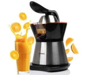 Duronic Electric Juicer Machine JE304 Citrus Squeezer, Fresh Hand Pressed Orange Juice Maker, Fruit Extractor Machines Ideal for Cold Press Oranges, Lemon, Lime, Grapefruit with 2 Cones & Pulp Filter