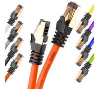 Duronic Ethernet Cable 0.5M Cat8 High Speed Network Internet Cable Rj45 Snagless Shielded Lead 2Ghz 2000Mhz 40 Gigabit - Orange