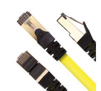 Duronic Ethernet Cable 0.5M Cat8 High Speed Network Internet Cable Rj45 Snagless Shielded Lead 2Ghz 2000Mhz 40 Gigabit - Yellow