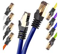 Duronic Ethernet Cable 0.5M High Speed CAT 8 Patch Network Shielded Lead 2GHz / 2000MHz / 40 Gigabit, CAT8 SFTP Wire, Snagless RJ45 Super-Fast Data - Blue