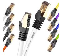 Duronic Ethernet Cable 15M High Speed CAT 8 Patch Network Shielded Lead 2GHz / 2000MHz / 40 Gigabit, CAT8 SFTP Wire, Snagless RJ45 Super-Fast Data - White