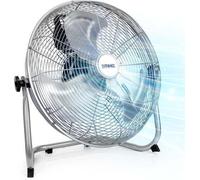 Duronic Floor Fan FN16, Electric Cooling Fan, Portable Pedestal Stand, Lightweight Adjustable Tilt, 3 Chrome Blades, 4 Speeds, High Velocity Industrial Floor Standing Fan for Home Bedroom Office Gym