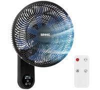 Duronic FN12 BK Wall Mounted Fan with Remote Control 50.4dB Quiet 12” Cooling Fan with 3 Speed Settings, 60° Oscillation, 7.5H Timer for Home, Office, Bedroom & Kitchen Black