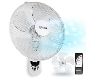 Duronic FN55 WE Wall Fan 60W 5 Blades, 40 cm Oscillating Head with Timer 3 Speeds Remote Control Powerful and Silent Motor Sliding Wall Bracket Removable on the Fly