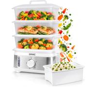 Duronic 3 Tier Food Steamer FS95 Electric Veggie Steamers for Food Cooking Kitchen Steamers for Eggs Rice Meat Momos & Steaming Fish Baby Steam Cooker 9L Steamer Pot