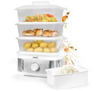Duronic 3 Tier Food Steamer FS95 Electric Veggie Steamers for Food Cooking Kitchen Steamers for Eggs Rice Meat Momos & Steaming Fish Baby Steam Cooker 9L Steamer Pot