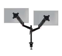 Duronic Gas-Powered Monitor Arm Stand DMG52 | Double PC Desk Mount | Height Adjustable | For Two 15-27 Inch LED LCD Screens | VESA 75/100 | 8kg Capacity | Tilt -90°/+85°, Swivel 180°, Rotate 360°