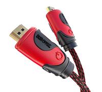 Duronic HDMI 2.0 Cable [ HDC03 /2] | 2 Metre | RED | 2160p 4K Ultra-High-Speed HDMI & Ethernet Lead | 24K Gold Plated Male Connectors | PS4, PS3, Xbox, Freeview, Sky+ HD, Virgin, TV, DVD, BluRay