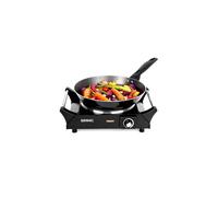 Duronic Hot Plate HP1BK | For Table-Top Cooking | 1500W | Black Steel Electric Single Hob with Handles | 1 Cast Iron Portable Hob Ring | For Warmin