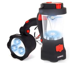 Duronic HURRICANE 2-in-1 LED Torch/Lantern, Bright CREE Flashlight, SOS Mode, Recharge via Crank or USB Cable, 300mAh Battery, USB Charger Included