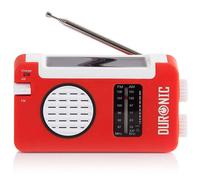 Duronic Solar Radio, HYBRID, Wind Up Manual Hand Crank Self-Powered Emergency Dynamo AM/FM Radio, USB Phone Charger, Small & Portable with Rechargeable Battery for Outdoor Weather Camping, Hiking