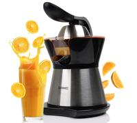 Duronic JE304 Electric Citrus Juicer with 2 Juice Cones, 300W, 400ml, Black | Stainless Steel Orange Juicer, Adjustable Pulp Filter Anti Drip Spout For Juicing Orange, Lemon, Lime, Grapefruit, Easy Clean