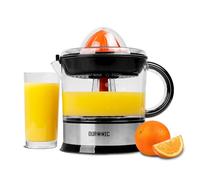 Duronic Electric Juicer Machine JE407 Citrus Squeezer, Fresh Hand Pressed Orange Juice Maker, Whole Fruit Extractor Machines for Cold Press Oranges, Lemon, Lime, Grapefruit with 2 Cones & Pulp Filter