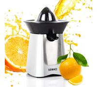 Duronic Citrus Fruit Juicer JE6SR Silver 100W Powerful Citrus Press Juicer / Juice Squeezer Extractor with Dripless Spout