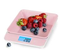 Duronic Ks100 /pk Digital Kitchen Scale With Bowl, 5Kg, Lcd Backlit Display, Tare Function, 1G Precision - Pink/white