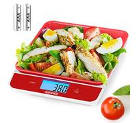 Duronic KS100 RD Digital Kitchen Scale With Mixing Bowl, 5kg, 1.2L, Red | Clear LCD Screen, Precise Tare Function, For Baking And Cooking, Pet Food Measurement, Postal Parcel Weighing, Liquid Volume