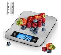 Duronic KS1007 Digital Kitchen Scale, 1g Precision, 10kg Heavy Duty, Silver | Clear LCD Screen, Accurate Tare Function, For Baking And Cooking, Postal Parcel Weighing, Easy To Clean, Slim Compact Design