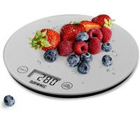 Duronic Ks1055 Digital Kitchen Scale, 5Kg, Glass Platform With Lcd Backlit Display, Tare Function, 1G Precision - Silver