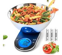 Duronic KS5000 Digital Kitchen Scales - Electronic Scale - LCD Digital Display - Capacity 1 g / 5 kg - Removable Stainless Steel Bowl 24.5 cm and Tare Function - Kitchen with Precision