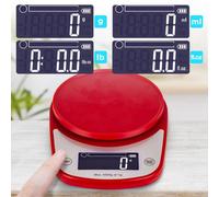 Duronic Ks5000 Rd/ss Digital Kitchen Scale With Bowl, 5Kg, Lcd Backlit Display, Tare Function, 1G Precision - Red