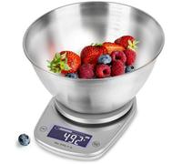 Duronic Ks5000 Sr/ss Digital Kitchen Scale With Bowl, 5Kg, Lcd Backlit Display, Tare Function, 1G Precision - Silver