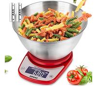 Duronic Digital Kitchen Scales Electronic Kitchen Scale with Bowl Measuring Weighing Scale Baking Scale for Cooking Baking Postal Pet Food Measurement Baker Weight Scale (KS5000BKSS)